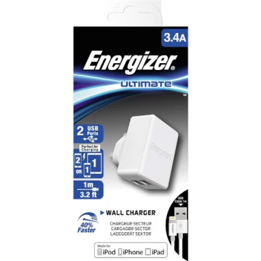 شاحن جداري مع كيبل آيفون Energizer